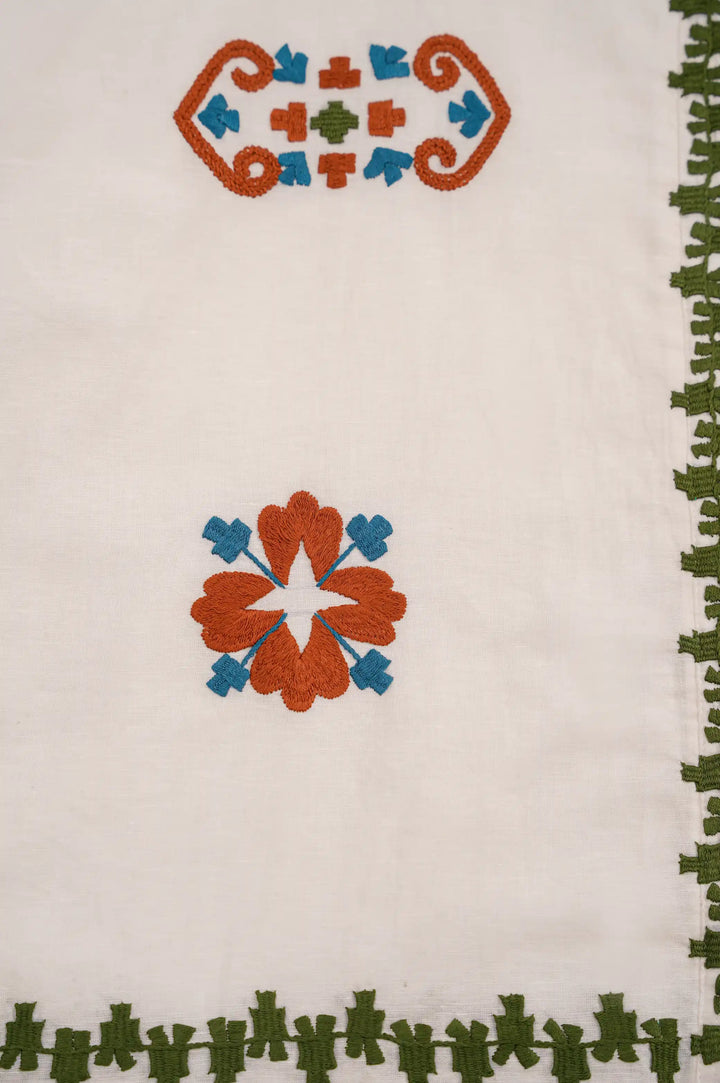 White MOROCCAN EMBROIDERED MATCHING SET