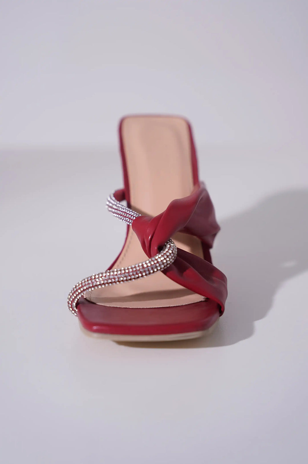 DINA TWIST GLASS HEEL - BLOCK HEELS