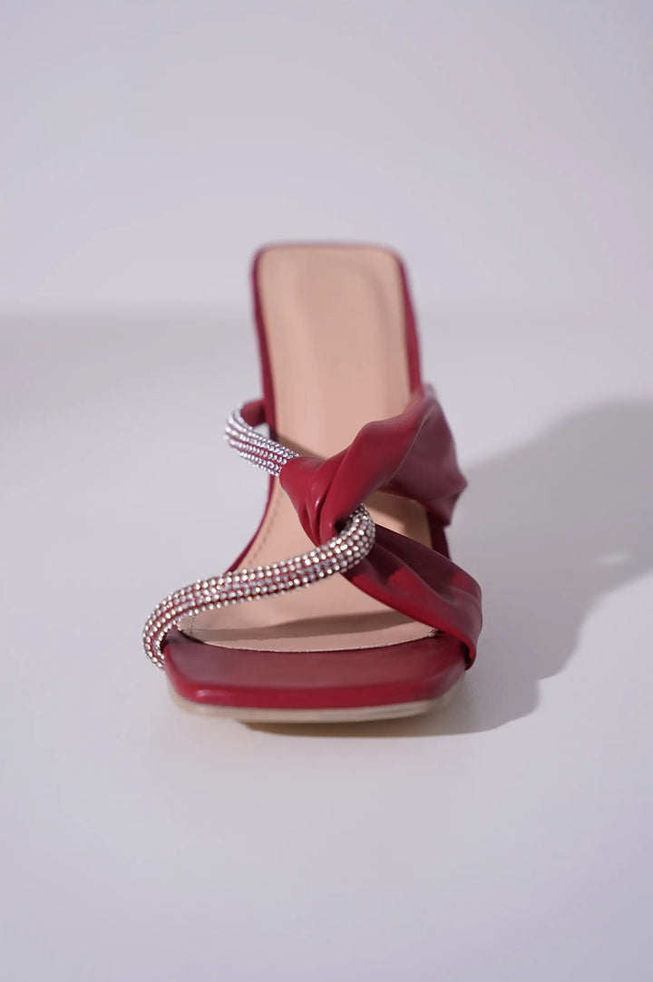 DINA TWIST GLASS HEEL - BLOCK HEELS