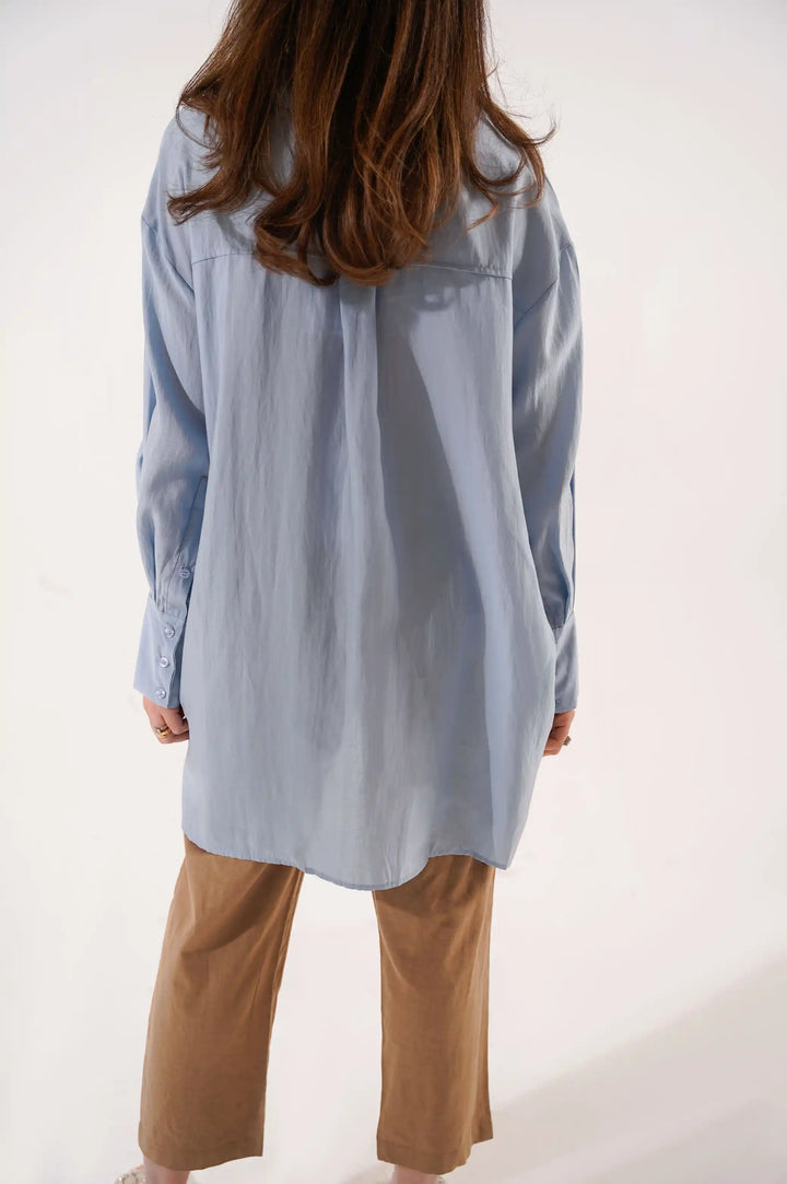 Blue Stone Wash Button Down Shirt