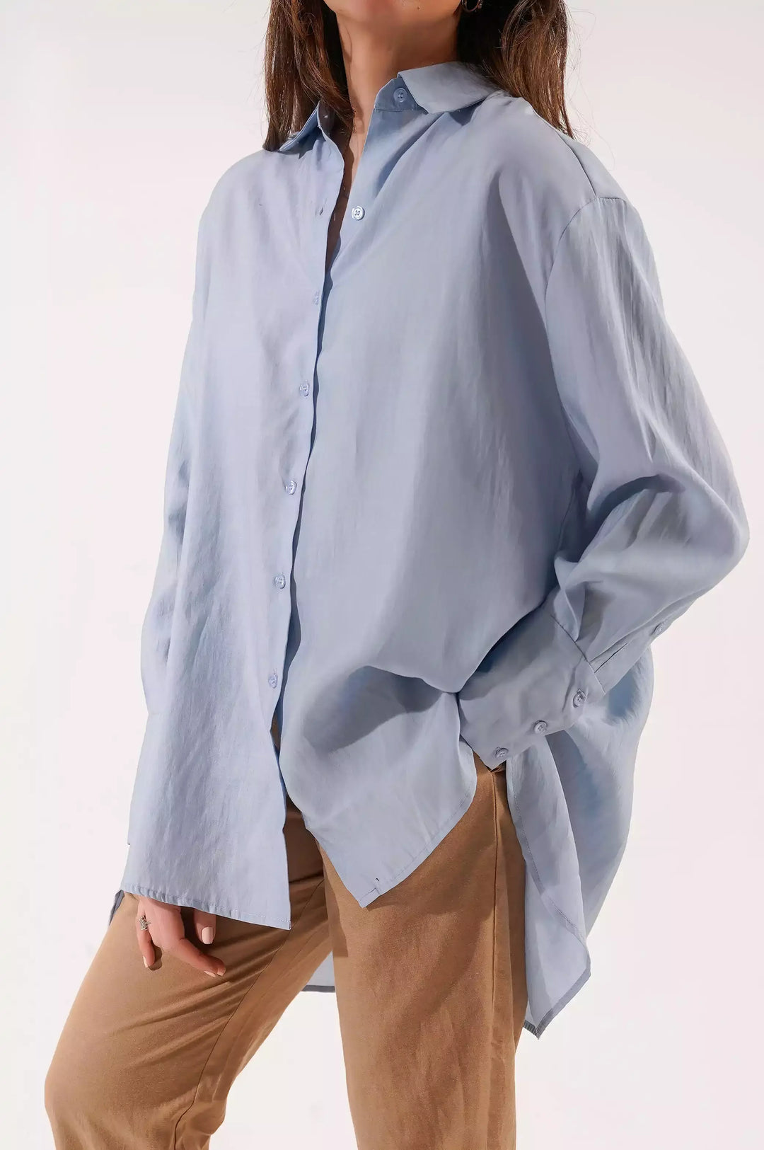 Blue Stone Wash Button Down Shirt