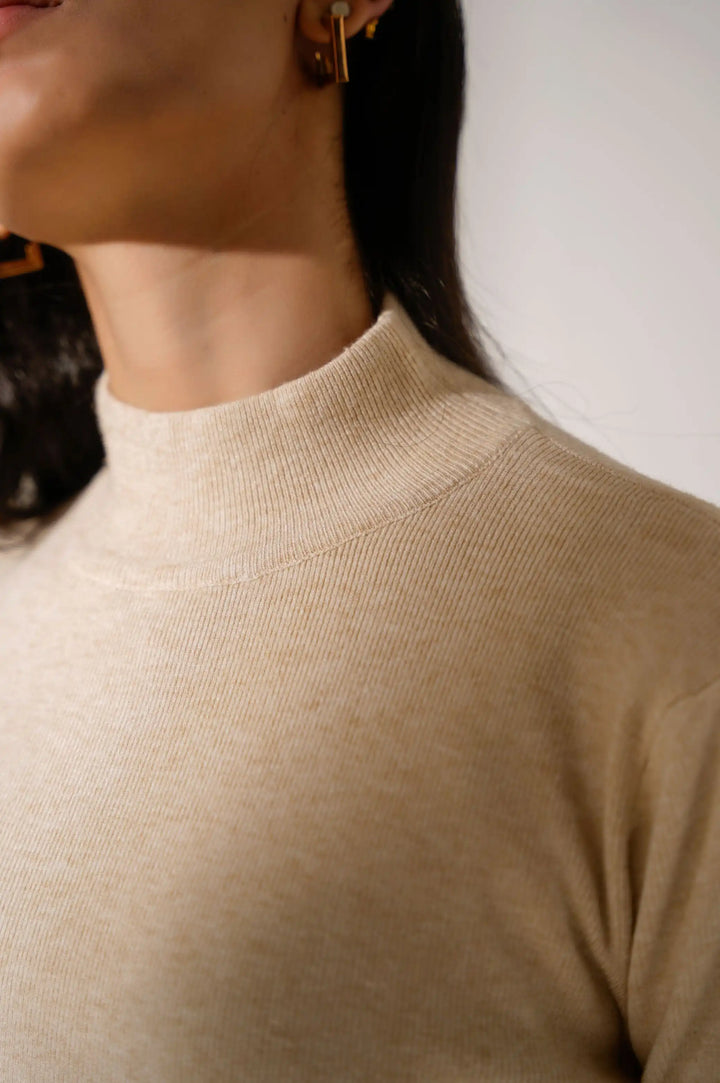 LUXURY HIGH CREW SWEATER - SWEATERS
