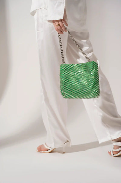 Green Crystal Shoulder Bag