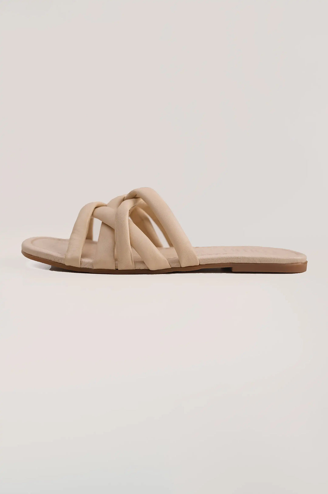 Cream Women Criss Cross Slides