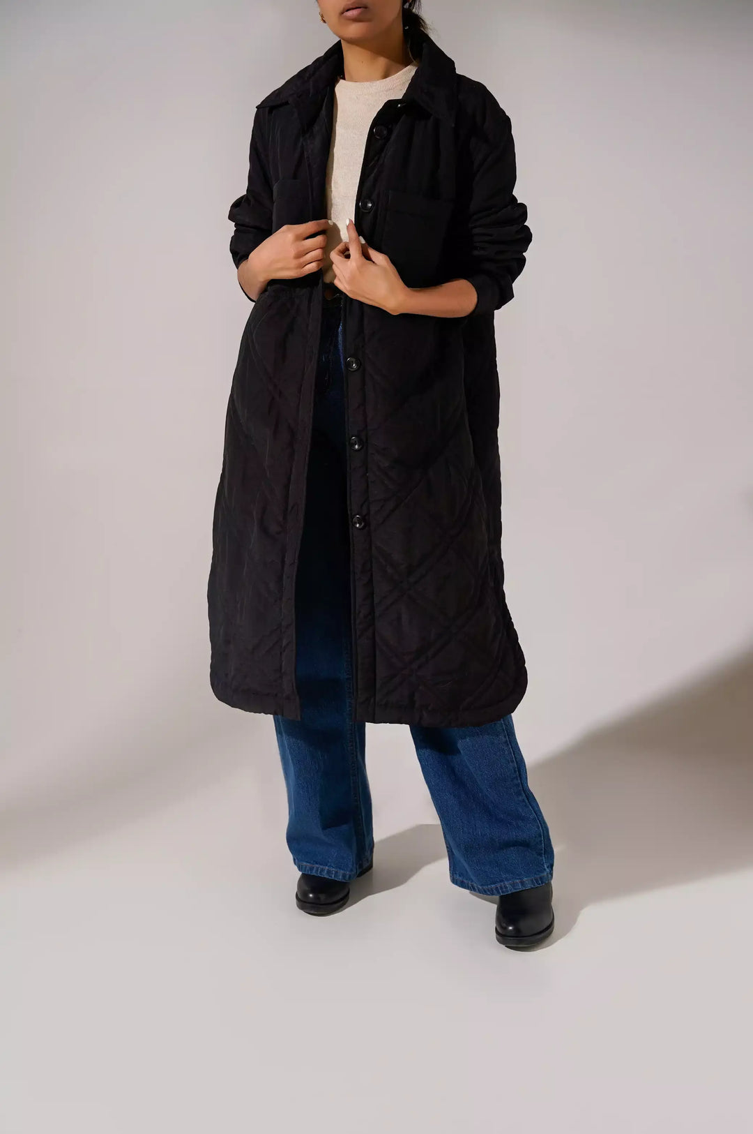 QUILTED FULL LENGTH COAT - COATS