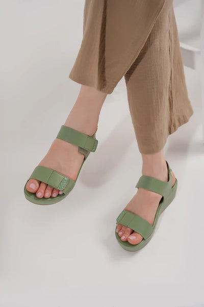 Green Comfort Metallic Sandals