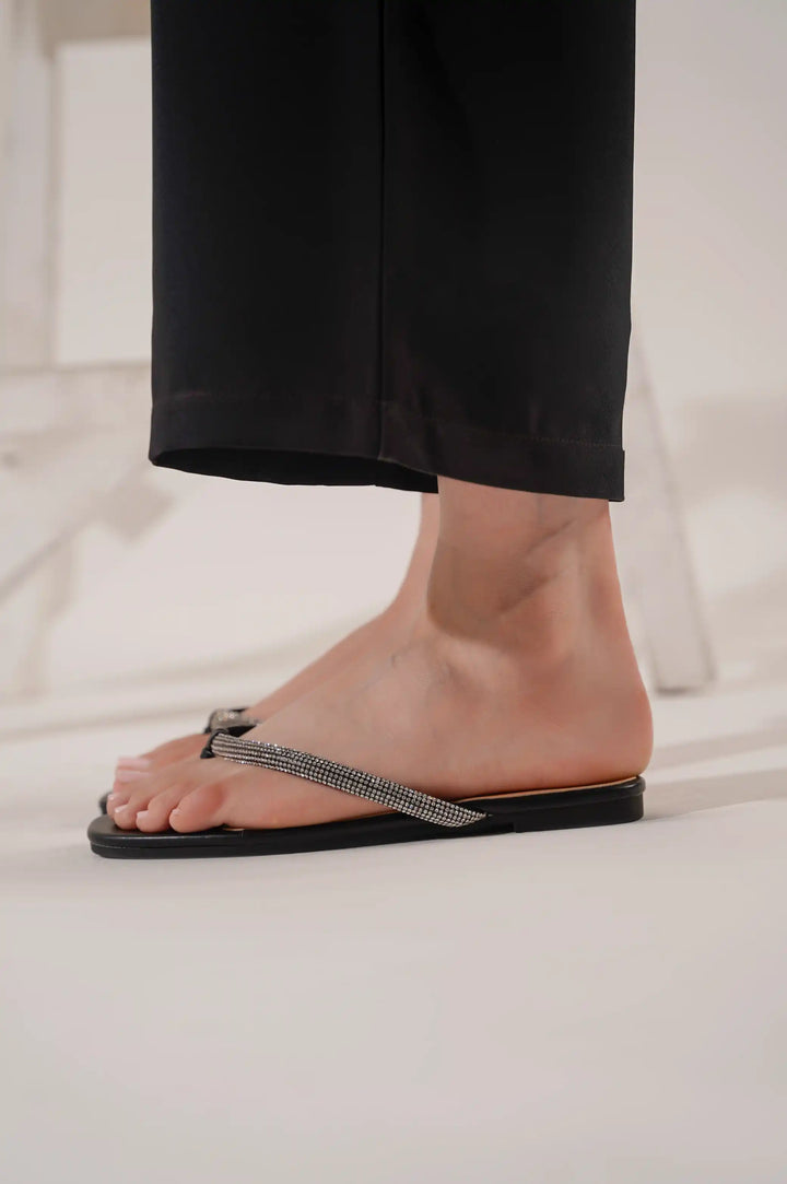 Black Women Crystal Slides