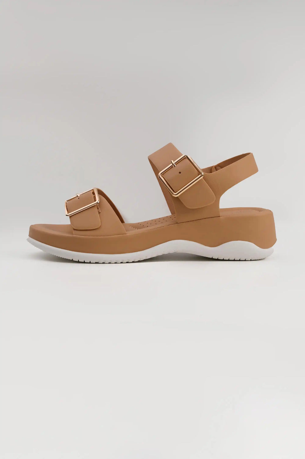 Beige Buckle Sandals