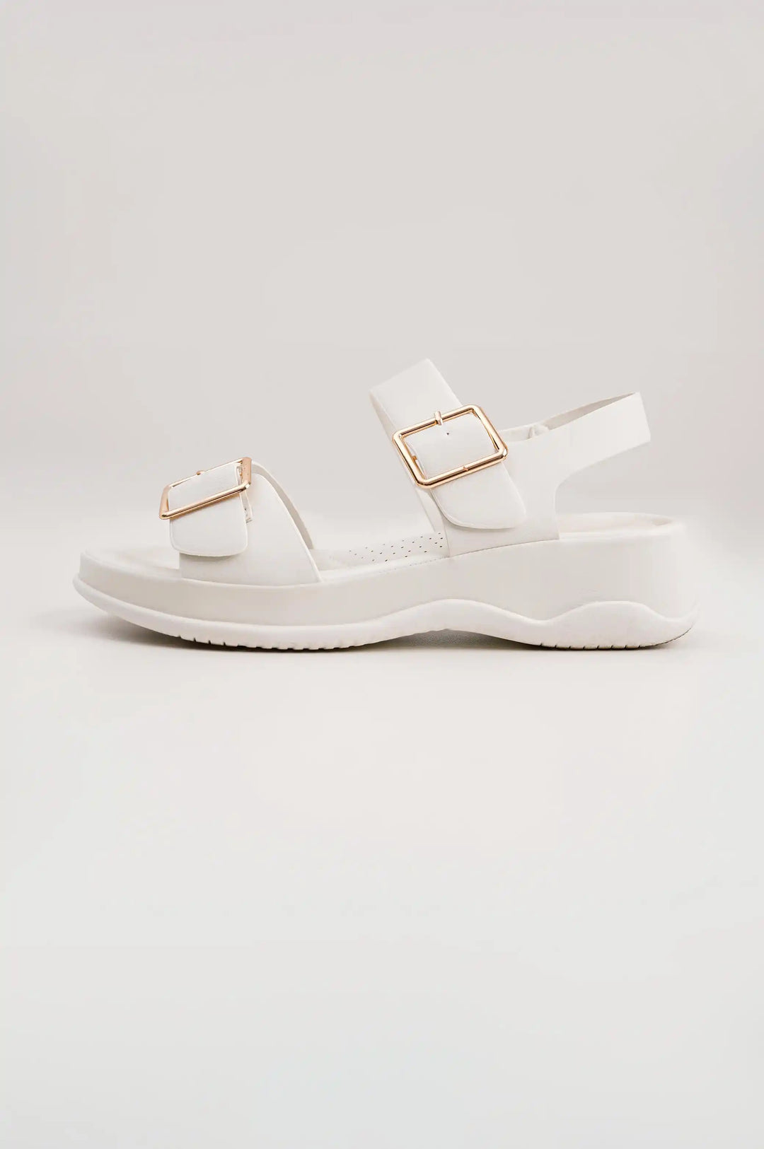 White Buckle Sandals