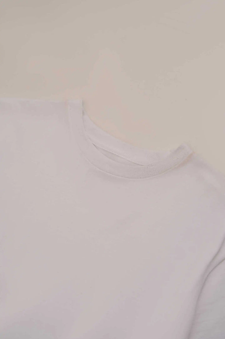 WHITE CREW NECK T-SHIRT