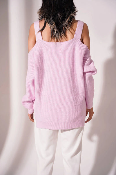 COLD SHOULDER SWEATER - SWEATERS