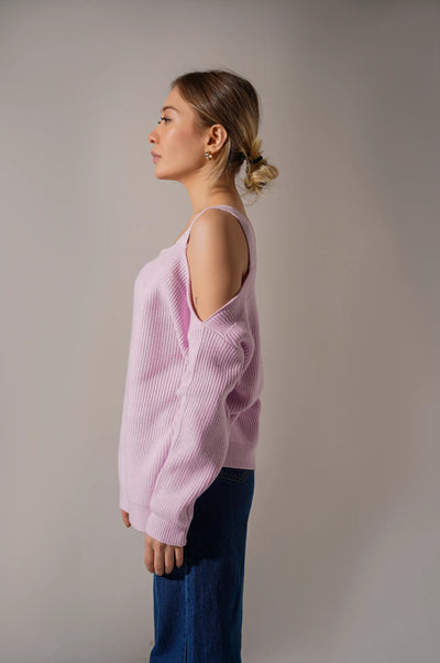 COLD SHOULDER SWEATER - SWEATERS