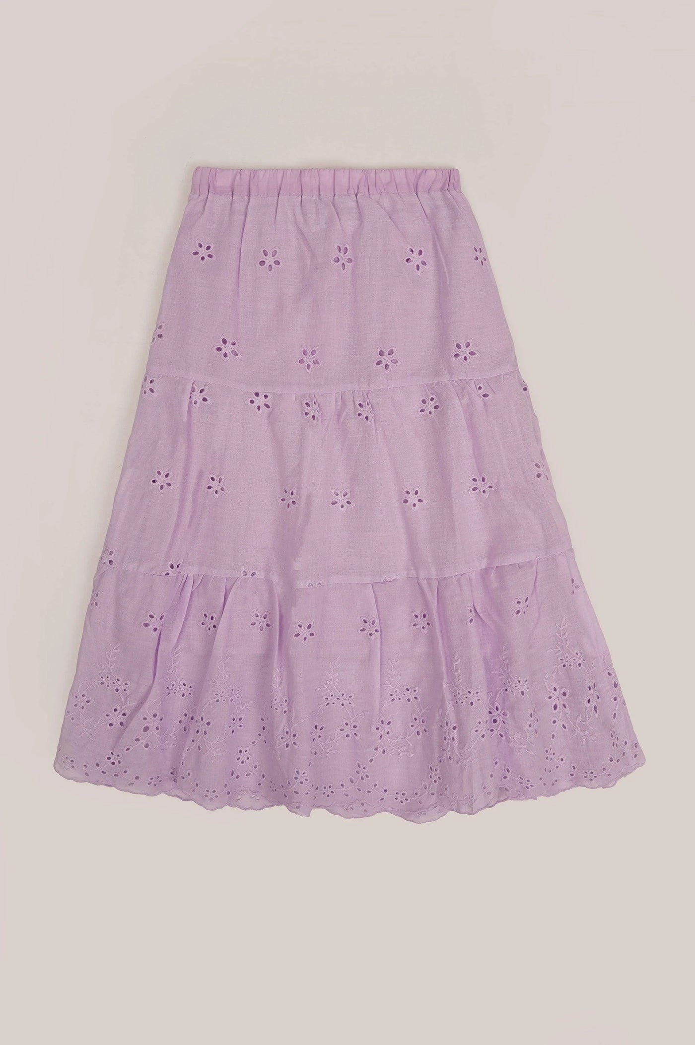 COTTON CUTWORK SKIRT - FULL LENGTH SKIRTS