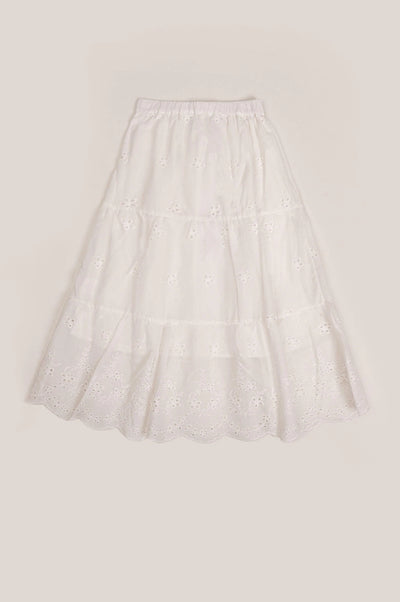 COTTON CUTWORK SKIRT - FULL LENGTH SKIRTS