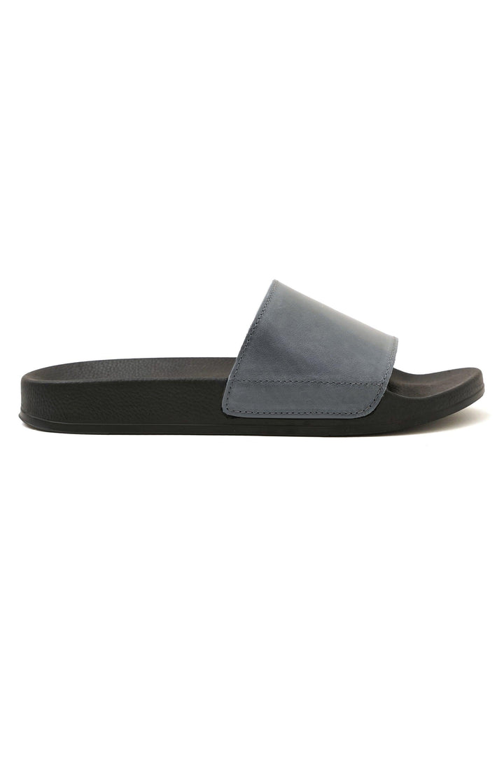 LEATHER SLIDES WITH FOAM SOLE - LEATHER SLIDES
