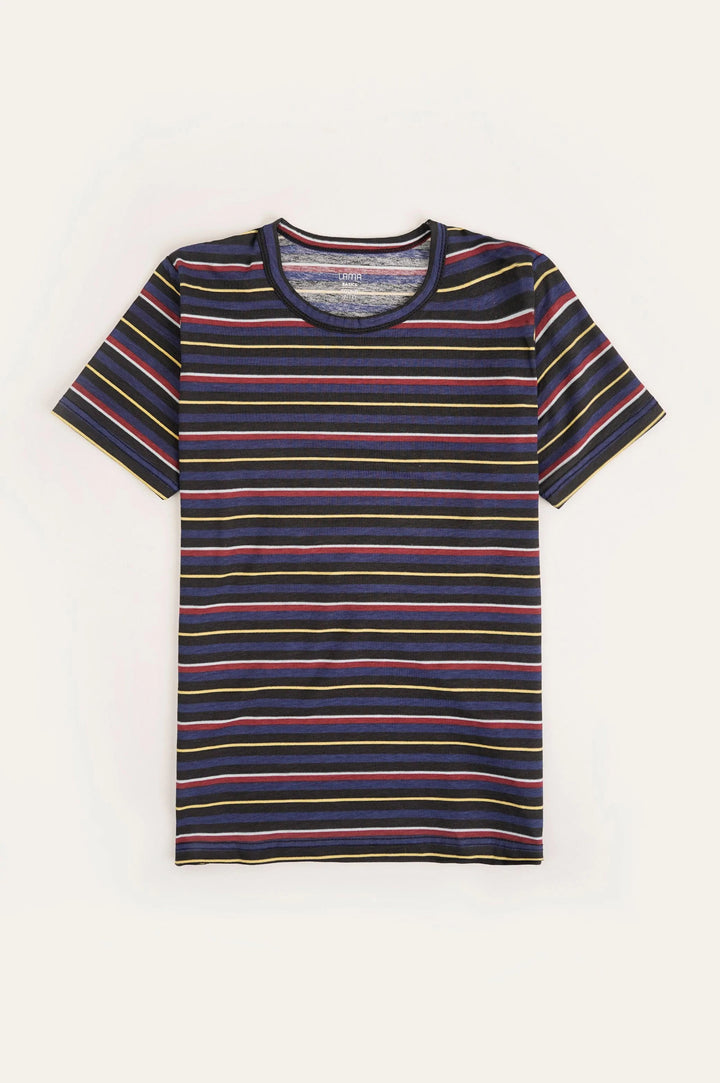 MULTI COLOURED STRIPPED PRINTED TEE - YOUNG T-SHIRT