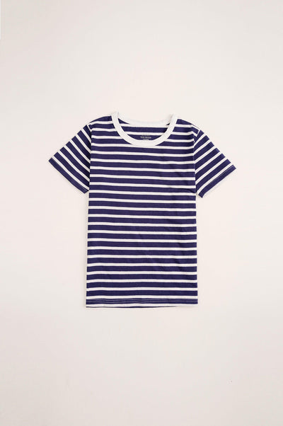 WHITE STRIPPED PRINTED TEE - YOUNG T-SHIRT